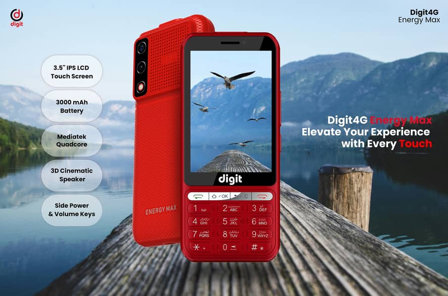 Jazz Digit 4G Energy Touch and Type Box Pack Phones 4