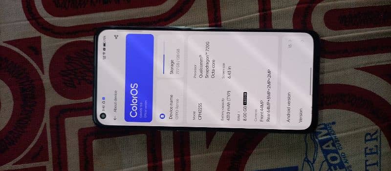 Oppo Reno 6 Ram  8+8 Rom 128 Pta Approve only display change 7