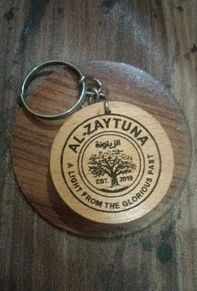 Wooden keychains Promotional with Logo and text engraving 2