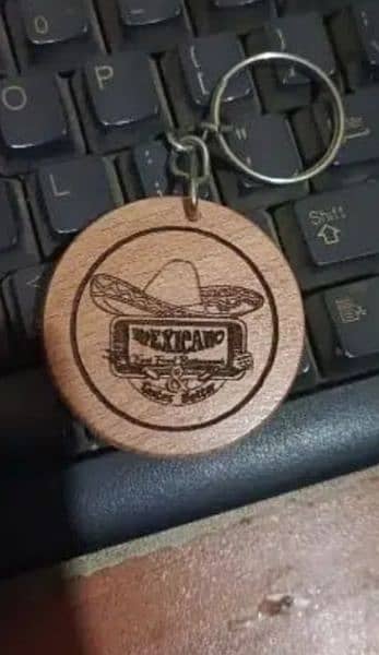 Wooden keychains Promotional with Logo and text engraving 6