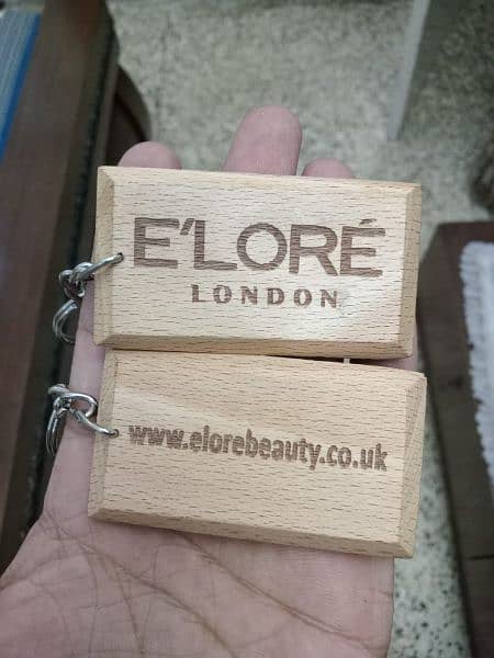 Wooden keychains Promotional with Logo and text engraving 11