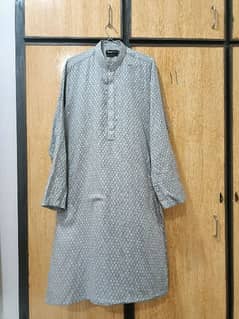 Azaadi Greenish Kurta Medium Unused on best Price with white trouser