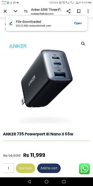 Anker orignal 65 watts multi port's power port 3 1