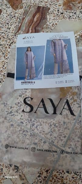 SAYA COLLECTION 3 PEACE LAWN SUIT 1