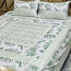 3 Pcs cotton sotton patchwork Double Bedsheet