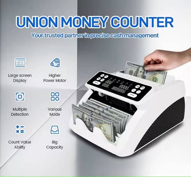 cash currency note bill counting machine with fake note detection SMI. 0