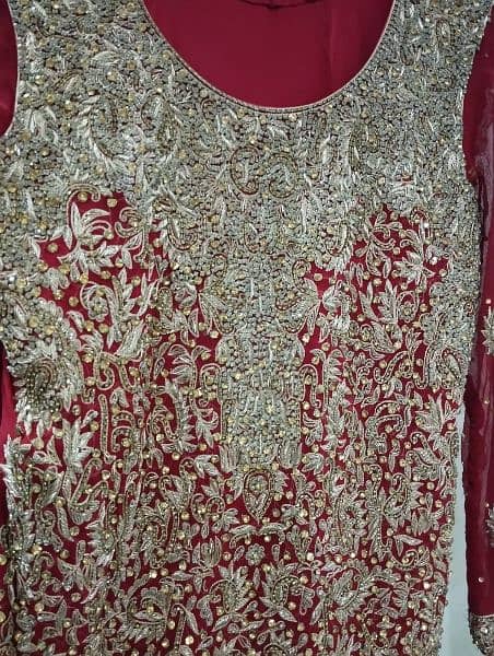 heavy fancy suit in mehroon red color 4