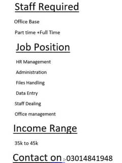 staff required for office management