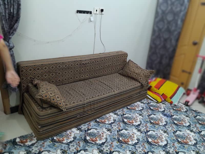 sofa kum bed for sale good condition Branded foam Mattress 1