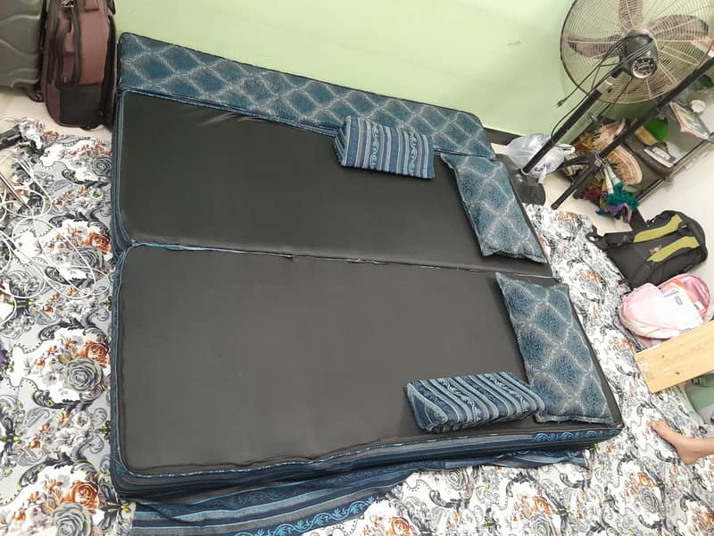 sofa kum bed for sale good condition Branded foam Mattress 2