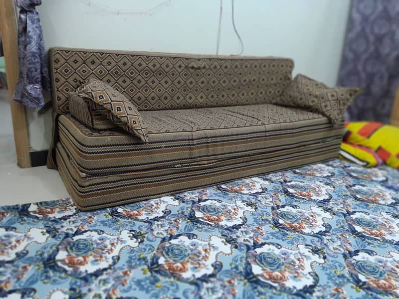 sofa kum bed for sale good condition Branded foam Mattress 4