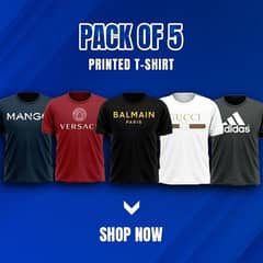 5 piece's jersey printed shirts