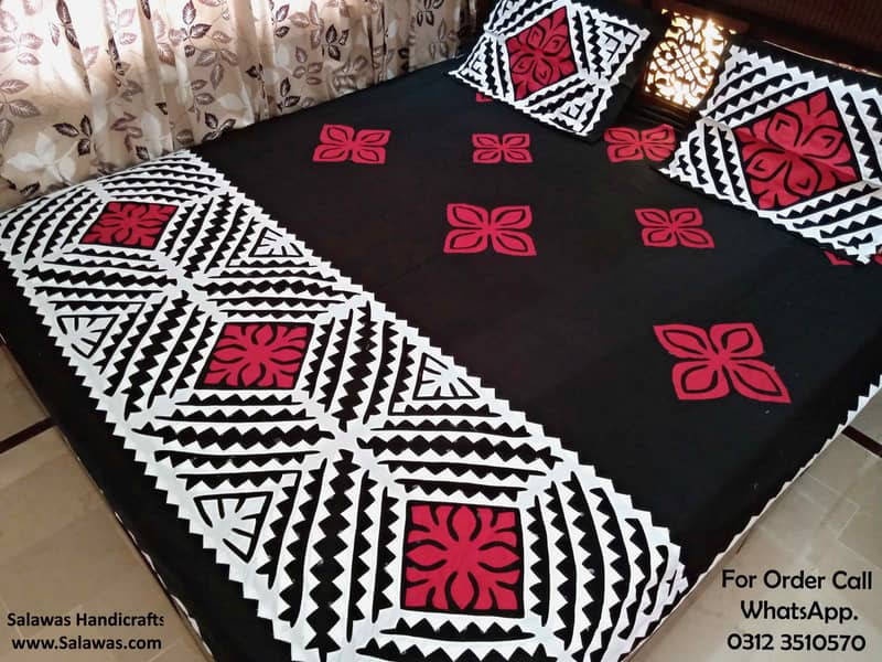 Sindhi Aplic Ralli  Aplic Bed Sheets 8