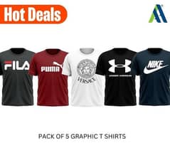 jersey graphic T_shirt  -pack of 5