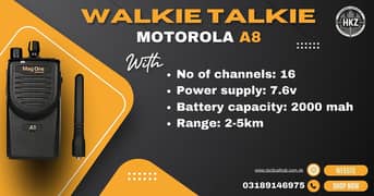 Walkie Talkie | Wireless Set Official Motorola A8/Two Way Radio