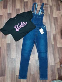 Jeans Romper with shirt available for sale