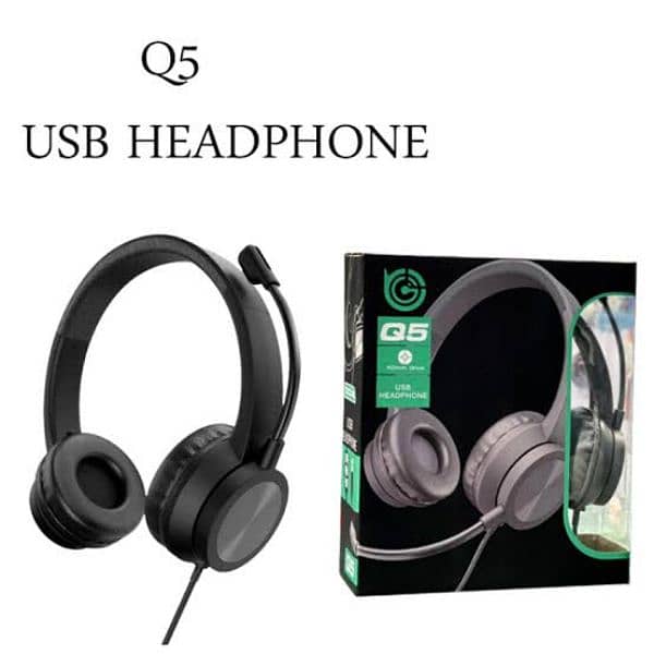 Tucci Q5 USB Wired Headphone Gaming Headset With Noice Cancelation Mic 0