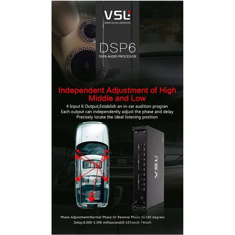 DSP VSL 4 Channel AMP+DSP Car Power Amplifier 5