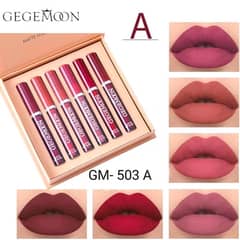 6 colour long lasting velvet liquid lipstick