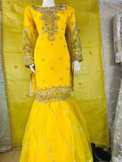 Maxi/Mehndi dress/Mehndi suit with sharara