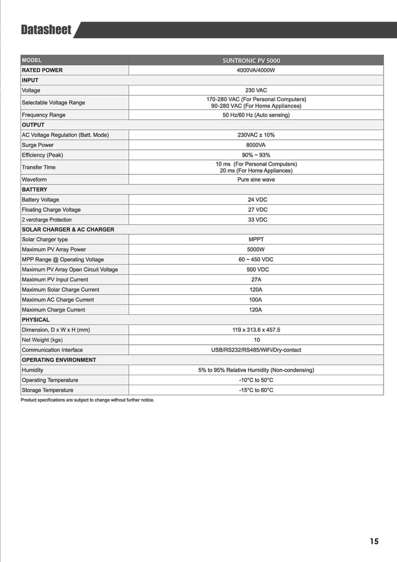 Maxpower Suntronic PV5000 Pro 4kw Hybrid Inverter 1