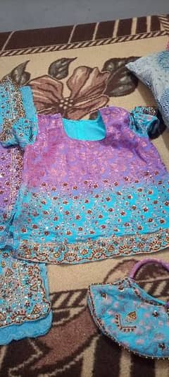 Wedding lehnge for Sale ( Green and Purple )