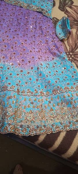 Wedding lehnge for Sale ( Green and Purple ) 2