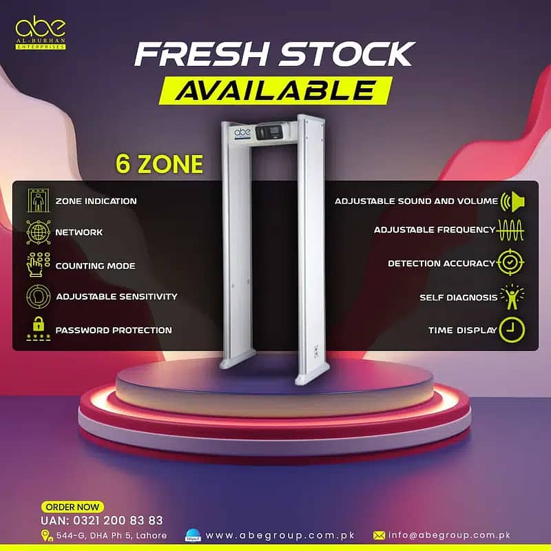 6 ZONE ISC-D106 Metal Detector Walk Through Security Gate DAHUA 0