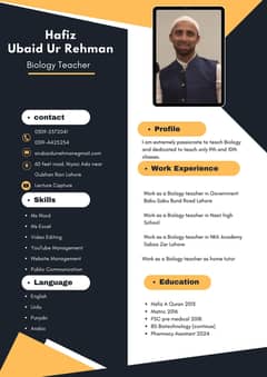 Biology Teacher Available