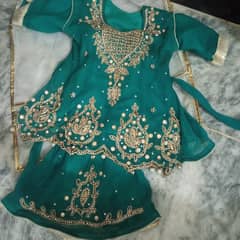 Girl fancy gharara sea green color