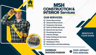 Construction/ Renovation/ Interior Design/House Repair & Paint