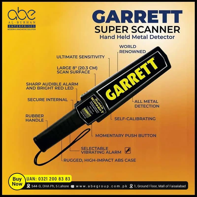 Garrett Hand Held Securuty Metal Detector Super Scanner Stick 0