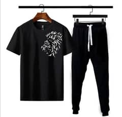 2 Pcs Micro Polyester Printed Track suit T shirt And Trouser