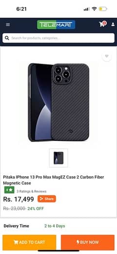 Iphone 13 pro max Pitaka carbon fiber magsafe cover