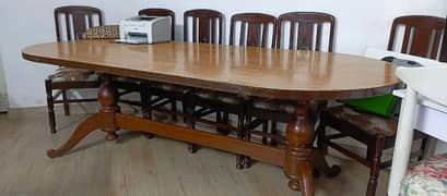 Solid Wood Dining Table with Six chairs