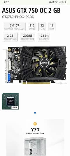 ASUS GTX 750 2Gb ddr5 for sale