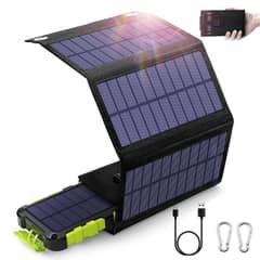 8 W Solar Panel with Solar Power Bank 20000 mAh, PD15 W USB C charger