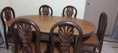 Wooden Dining Table with 6 Wooden Chairs for sale