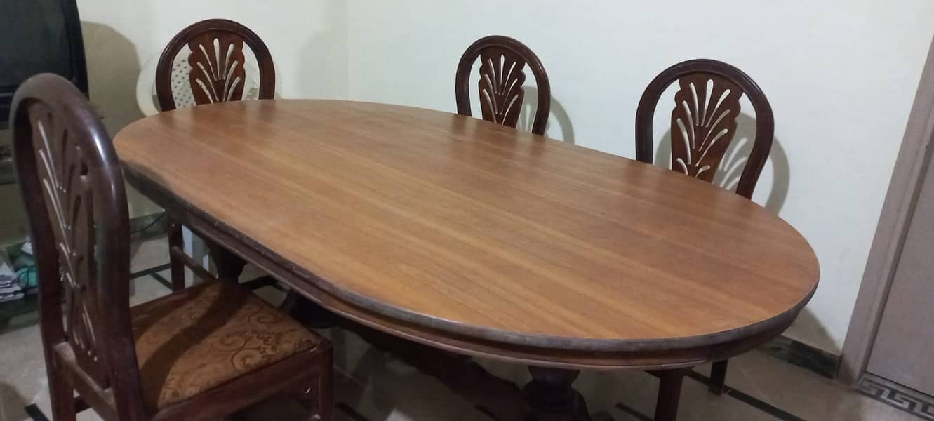 Wooden Dining Table with 6 Wooden Chairs for sale 10