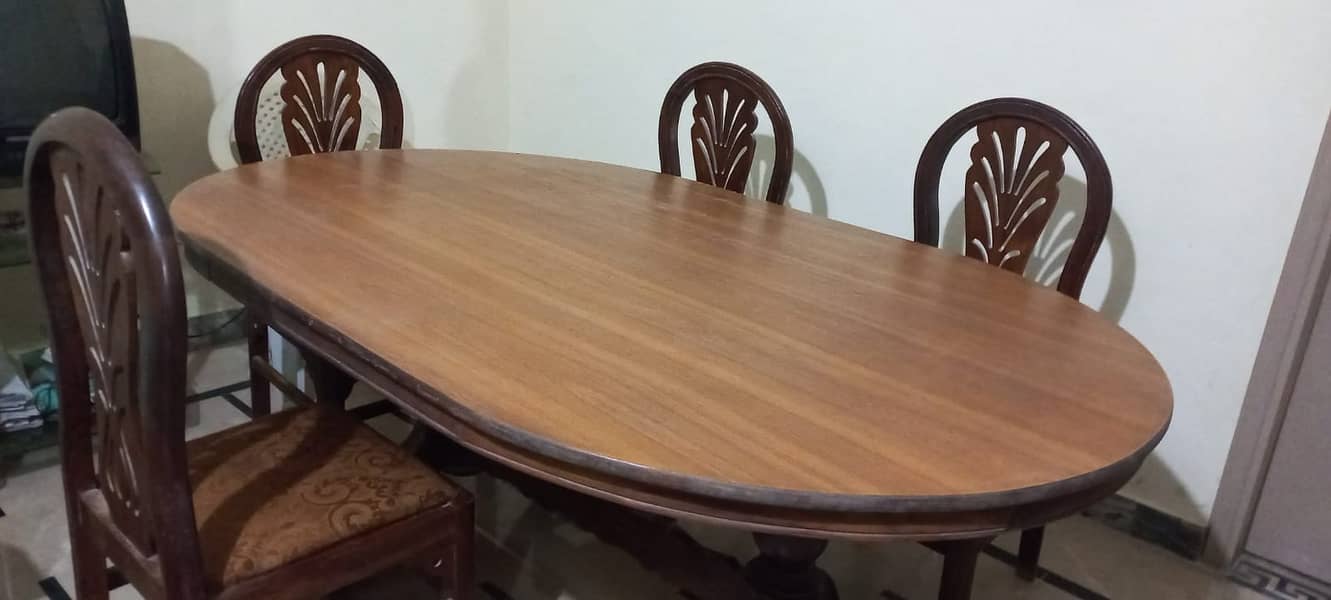 Wooden Dining Table with 6 Wooden Chairs for sale 11