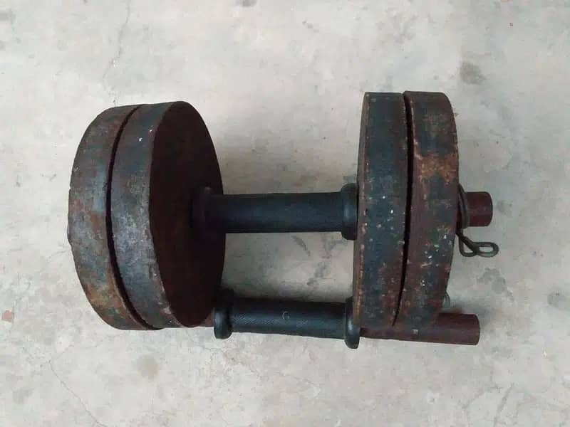 Gym & Fitness 2 pair iron Dumbbells for sale 3