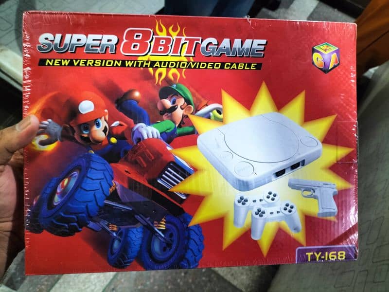 SUPER 8 BiT 2 Game PADS GAME CARD LASER GUN CABLE A/V TRARANSFORMER 3