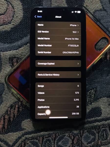 iphone xs max 10/09 condition ios 18 updated 0