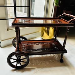 pure wood tea trolley almost in new condition