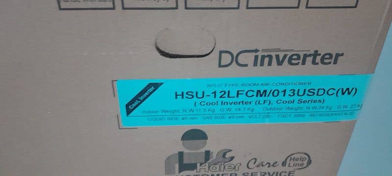 haier 1 ton DC invertor 2 month used 2