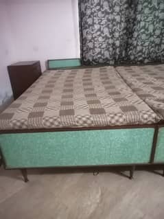 2 pieces wooden bed solid shishum wood 15000 each