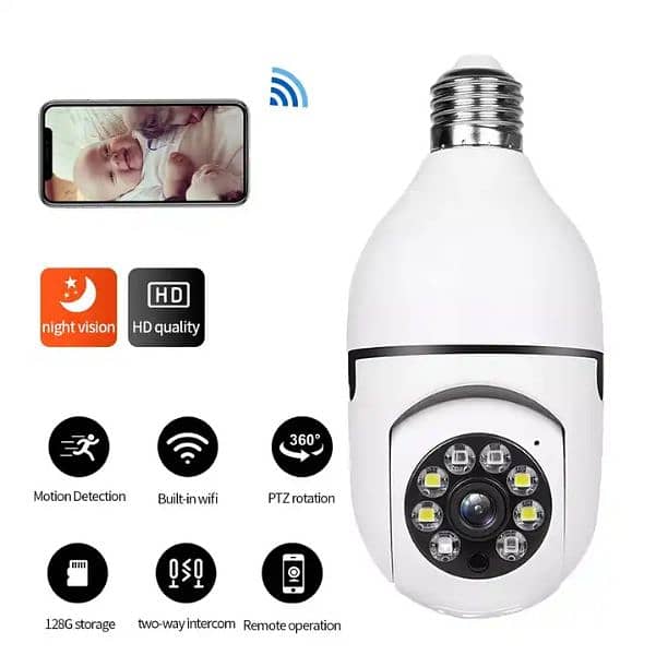 Wifi camera v380 bulb shaped 1