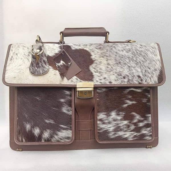 Office  Bag leather Cowhide Laptop bag Leather briefcase hairon Bag 2