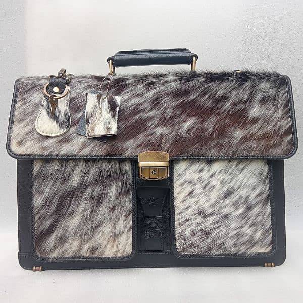 Office  Bag leather Cowhide Laptop bag Leather briefcase hairon Bag 9