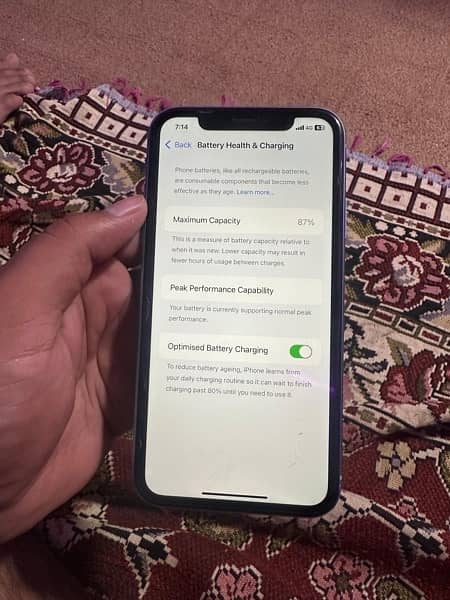 iphone xr jv 1 month sim working health 87 )64gb 4